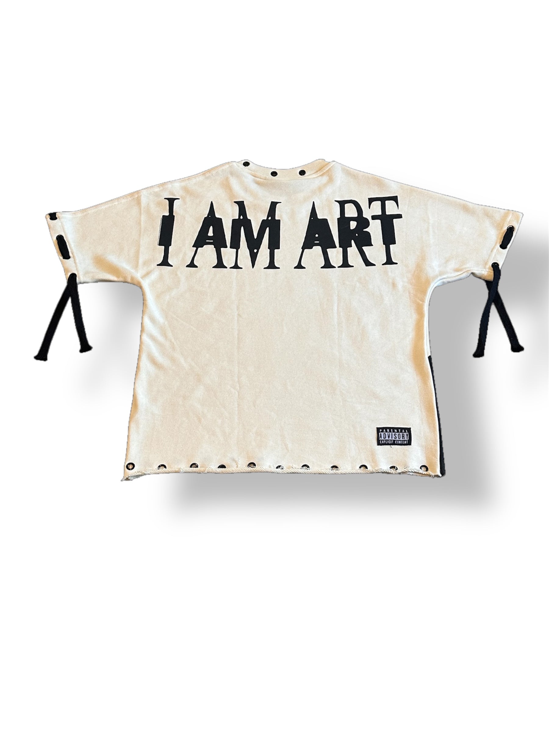 "I AM ART" Oversized Cropped Tee (CREAM)