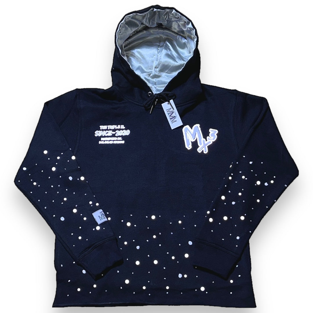Mx3 - Signature “REFLECTIVE” Satin-Flared Sweatsuit (Silver)