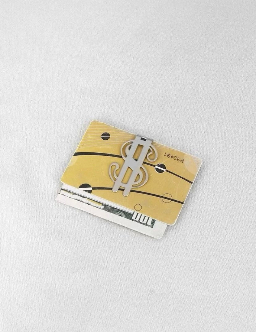 Silver Dollar Sign “$” Cash Clip