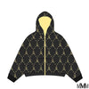 TRIPLE M - Signature Rhinestone Monogram Hoodie (BLACK & GOLD)