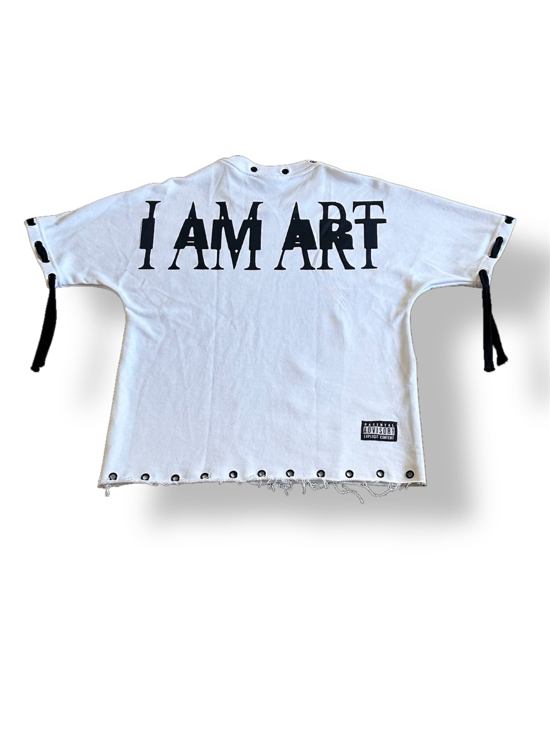 "I AM ART" Oversized Cropped Tee (WHITE)