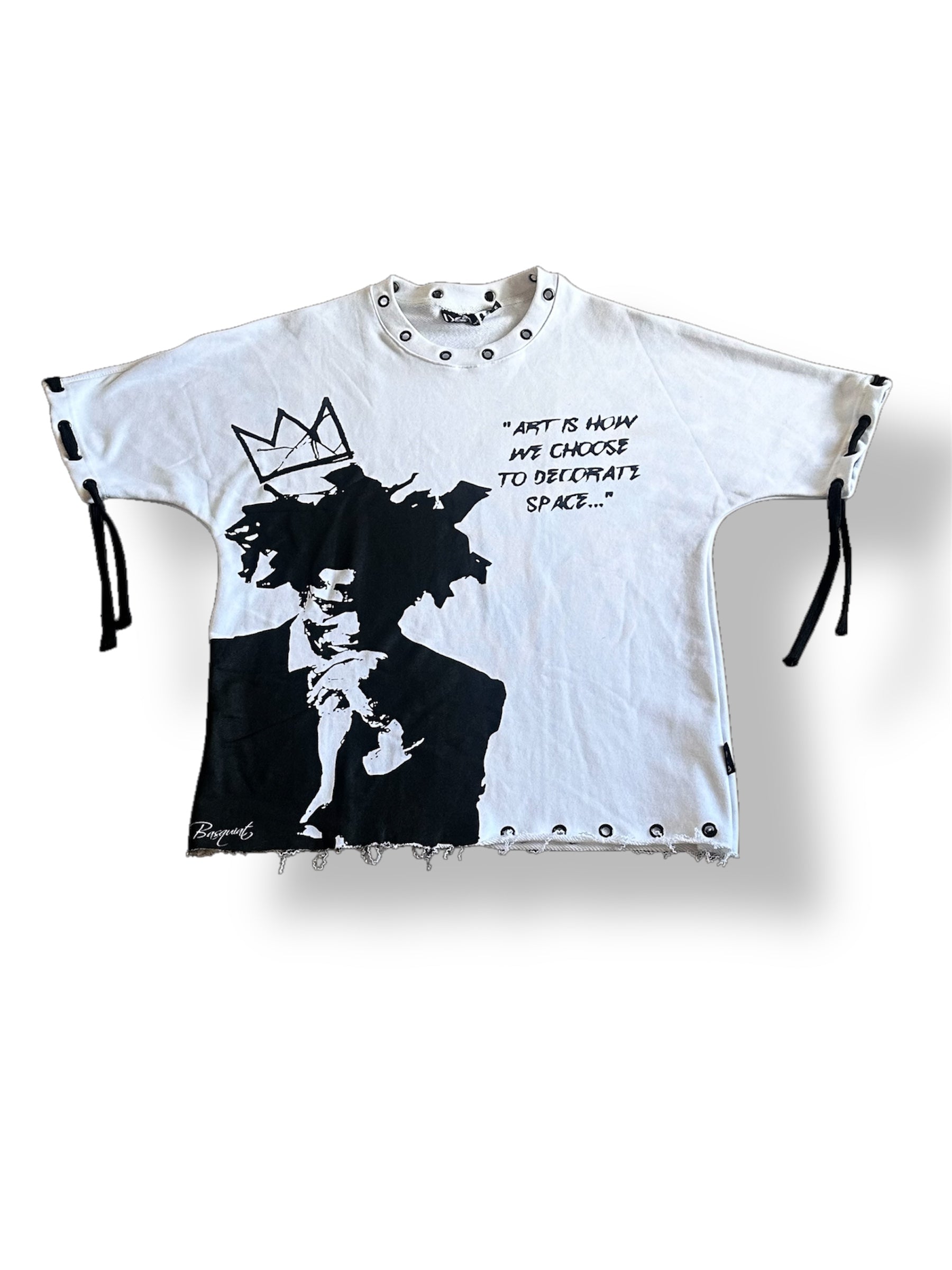 "I AM ART" Oversized Cropped Tee (WHITE)