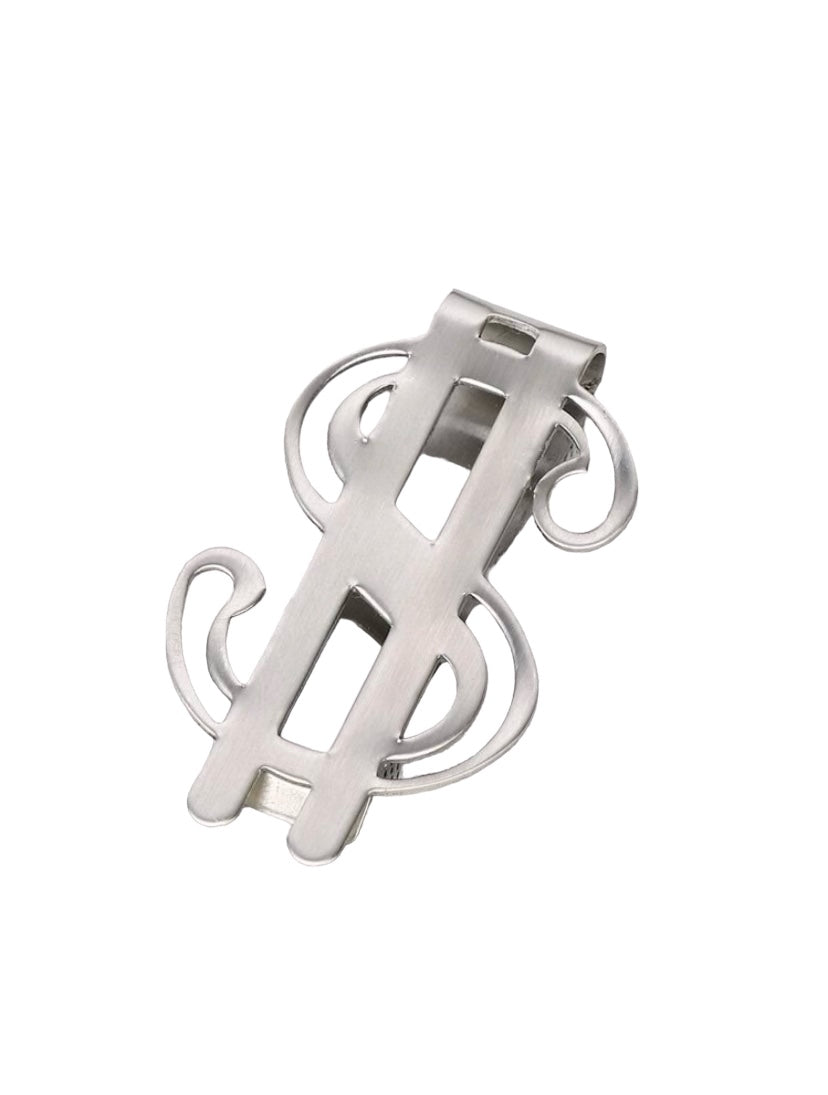 Silver Dollar Sign “$” Cash Clip