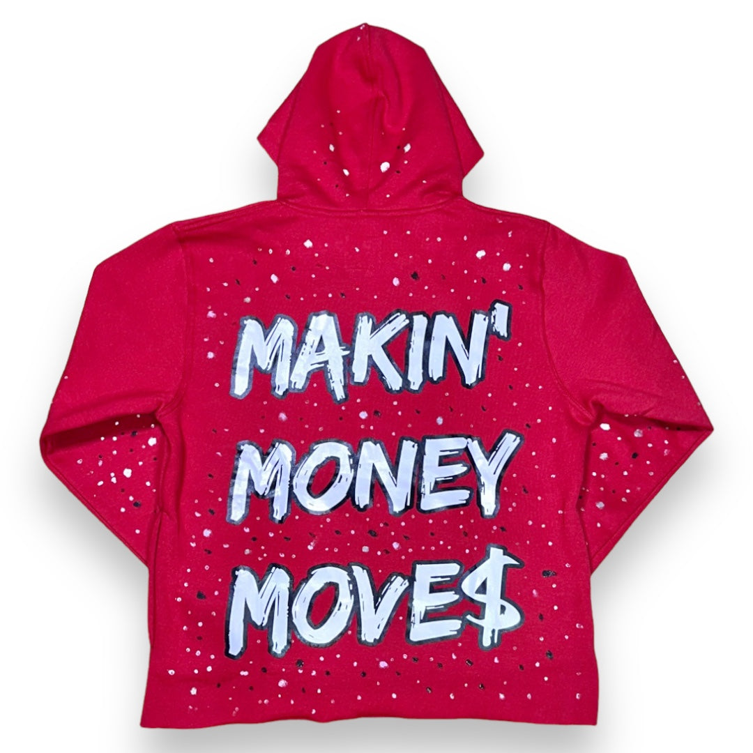 Mx3 - “FIRE RED” Satin-Flared Sweatsuit (Silver)