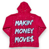 Mx3 - “FIRE RED” Satin-Flared Sweatsuit (Silver)