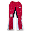 Mx3 - “FIRE RED” Satin-Flared Sweatsuit (Silver)